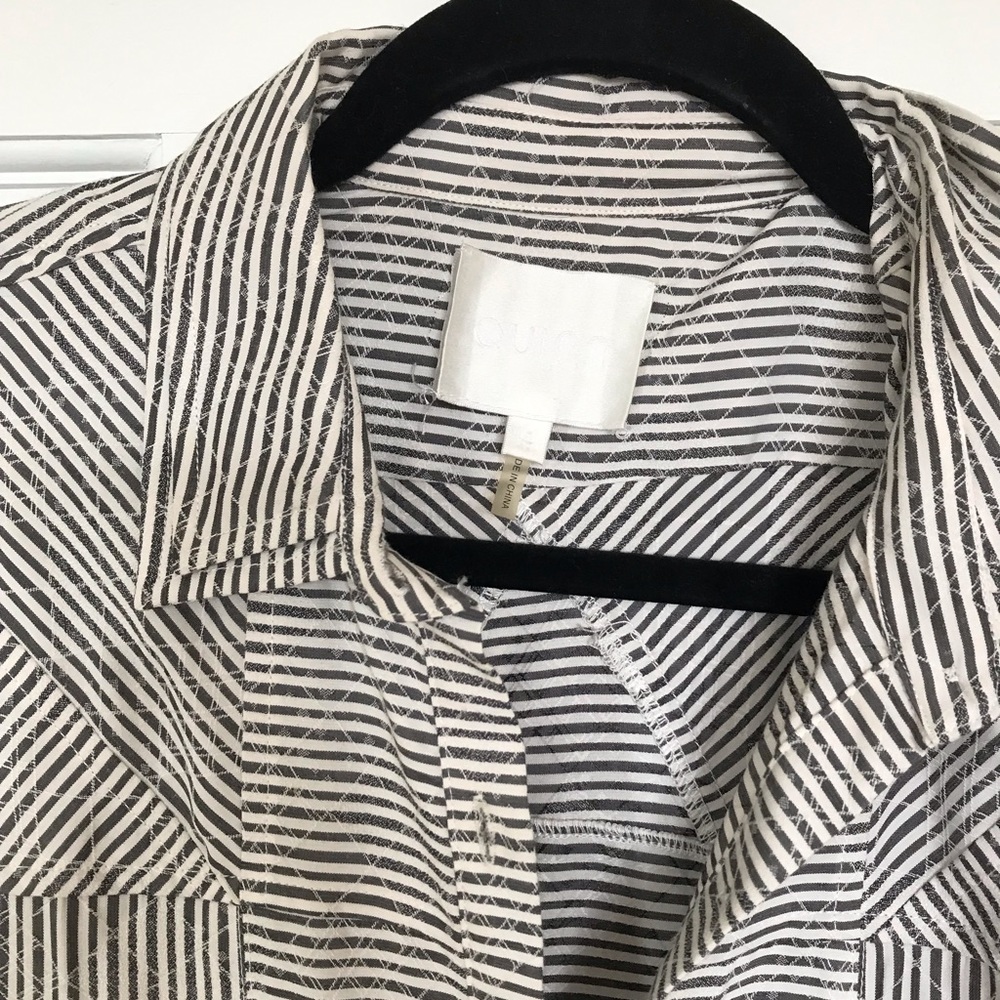 Rare Unique Quinn Button Down Drawstring Striped … - image 3